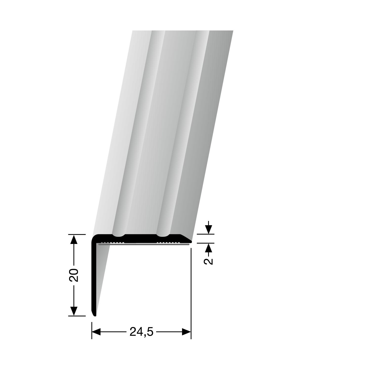 KÜBERIT 235 SK Hoekprofiel F4 Zilver 300cm