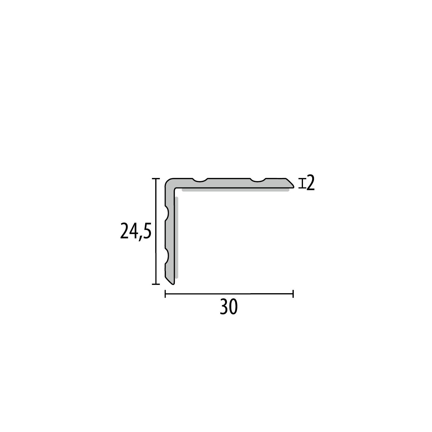 KÜBERIT 234 SK Hoekprofiel F16 Zwart 300cm