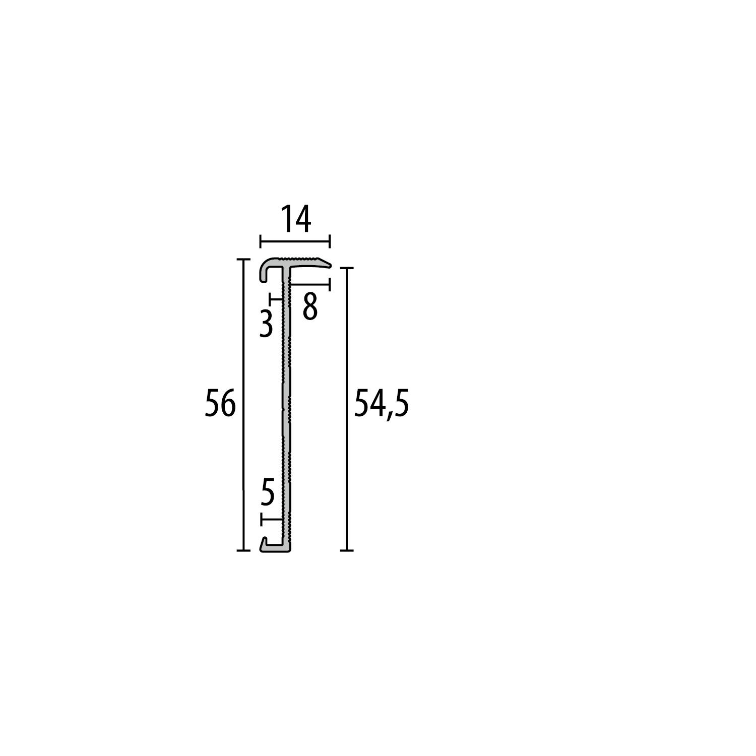 KÜBERIT 846 Trapkantprofiel F4 Zilver 300cm