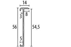 KÜBERIT 846 Trapkantprofiel F4 Zilver 300cm