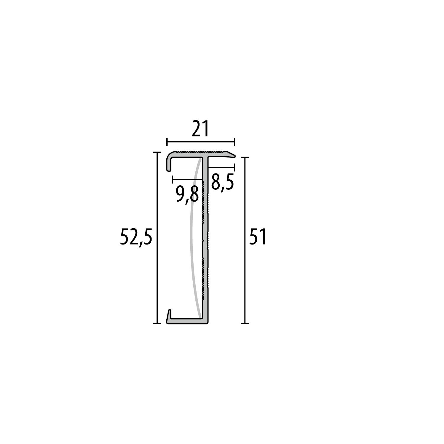 KÜBERIT 847 Trapkantprofiel F2 Edelstaal 300cm