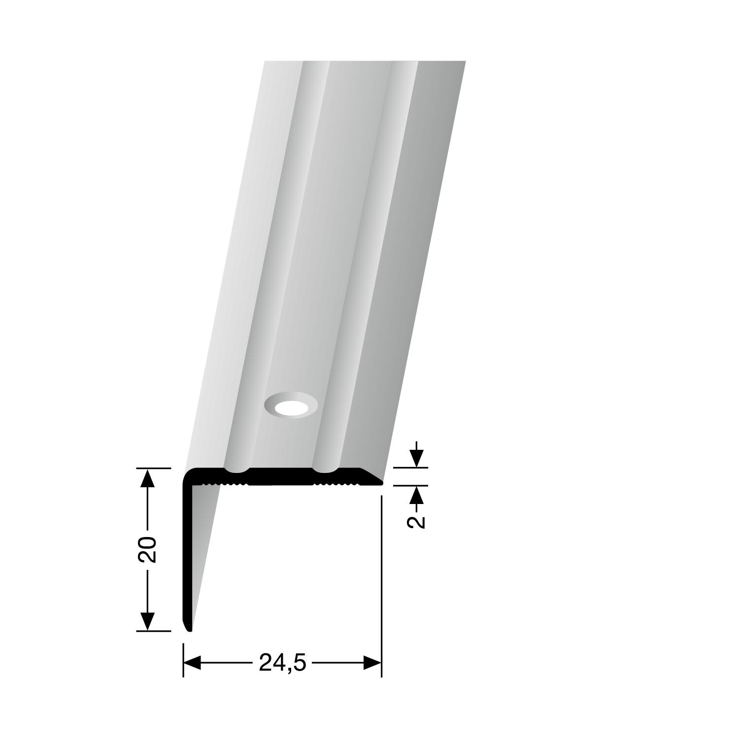 KÜBERIT 235 Hoekprofiel F4 Zilver 270cm