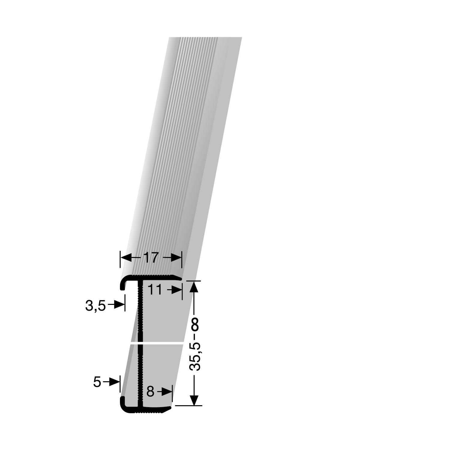 KÜBERIT 844 WS Trapkantprofiel F16 Zwart 300cm