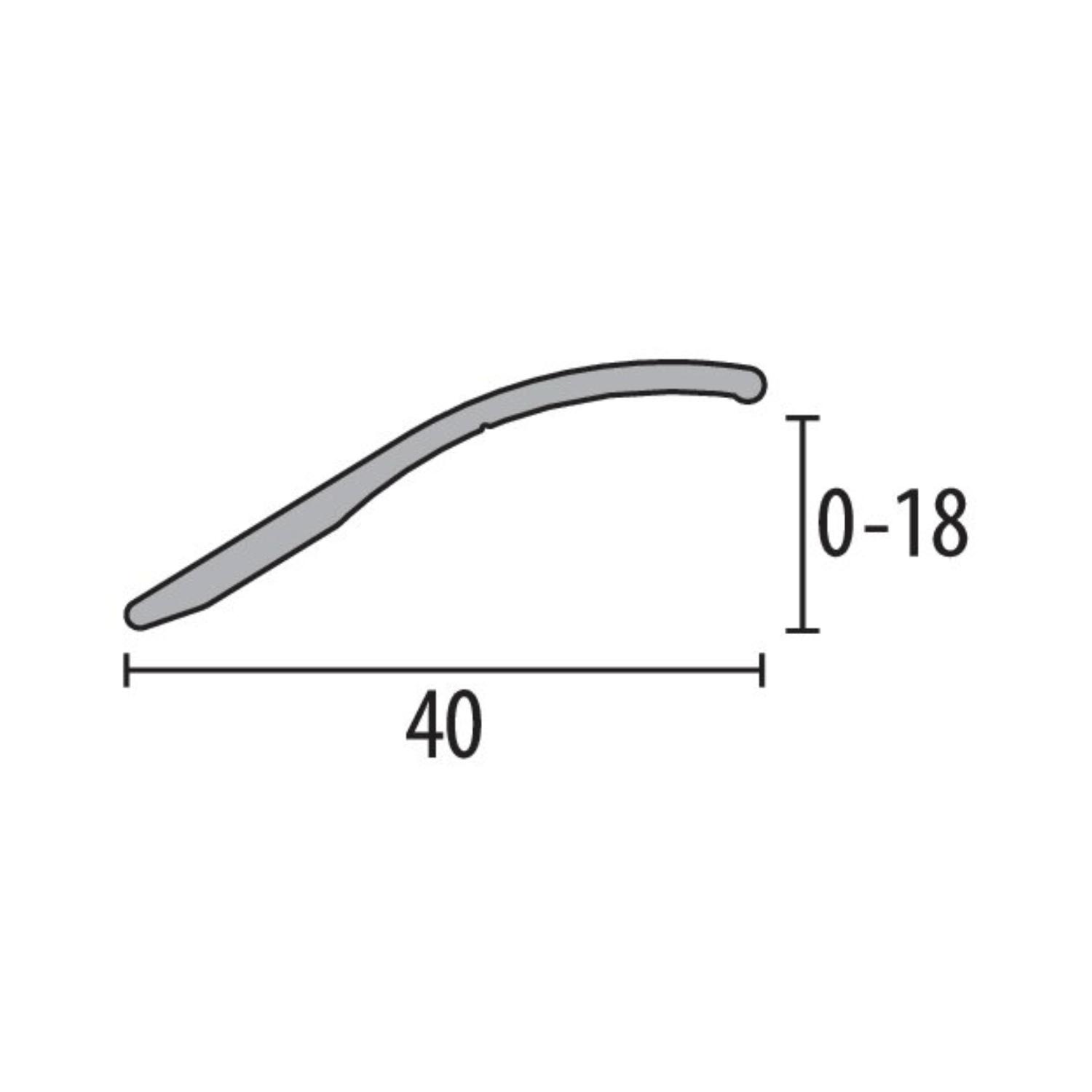 KÜBERIT 248 SK Overgangsprofiel F16 Zwart 300cm