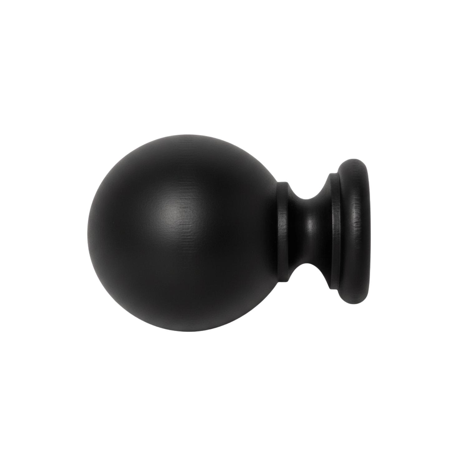 Eindknop Bol zwart 55 x 75mm (28mm)
