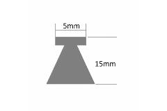 WEPRO Zelfklevende borstel Grijs | 15mm | 50 meter