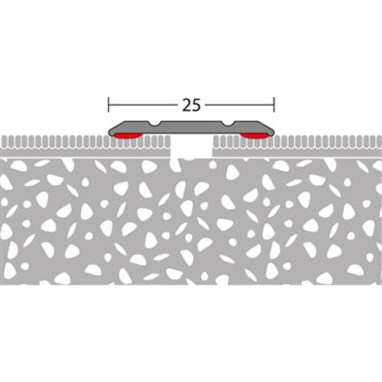 PRINZ 133 Afsluitprofiel Alu 25mm Edelstaal 270cm