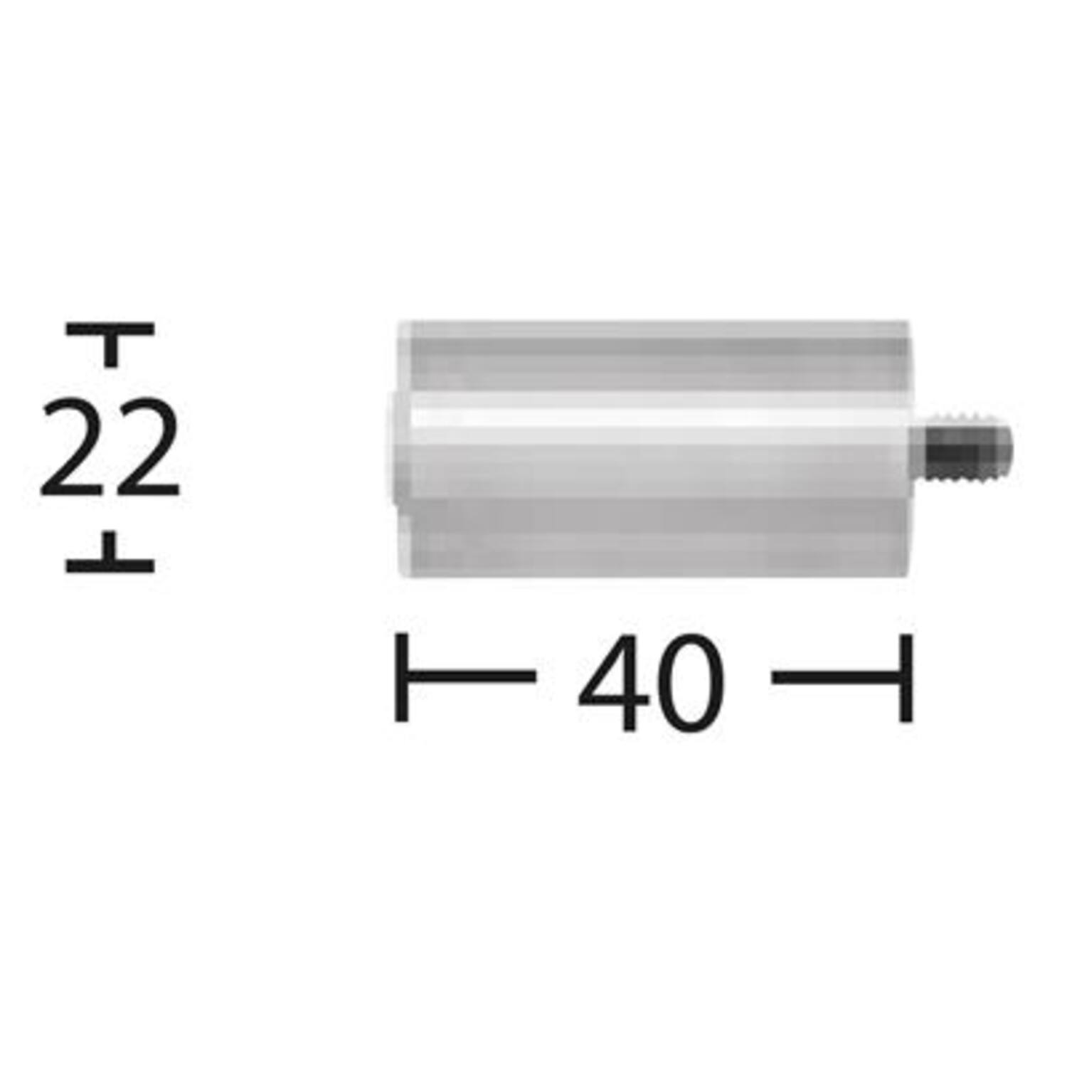 BÜSCHE Verlengstuk voor Alux steunen Zwart 22x40mm