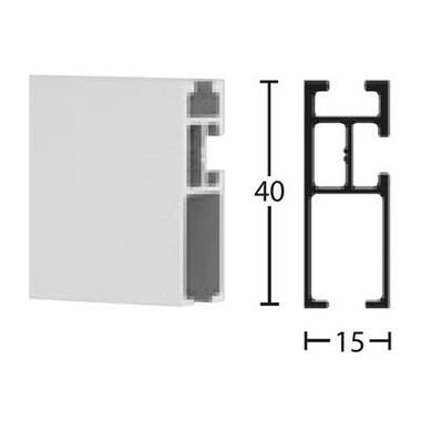 BÜSCHE Rechthoek profiel | 40x17mm | Mat aluminium