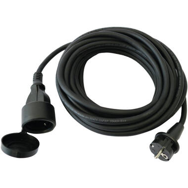 WOLFF Verlengsnoer 3G1,5x10 zwart Schuko