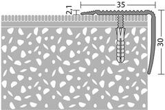 PRINZ 165 Trapkant 35x30mm Zilver 250cm